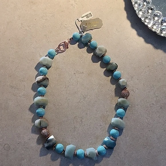 NWT Bella Pietra stone and bling necklace. - Picture 3 of 6